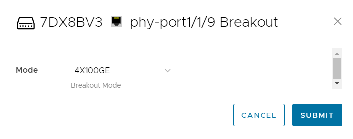 Port breakout mode for 100 GbE NIC port